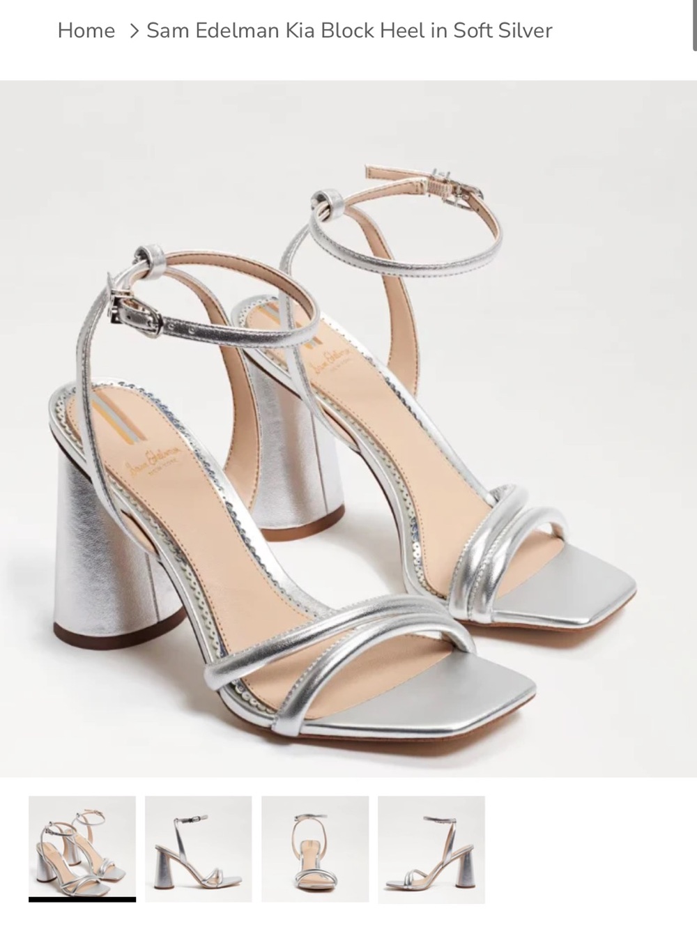 Sam Edelman Silver Kia Block Heels
